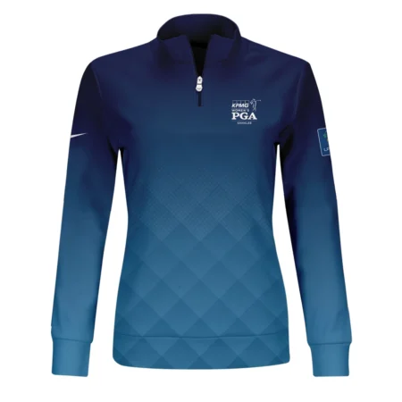 Nike 2024 KPMG Women's PGA Championship Blue Diamond Abstract Quater Zip Women
