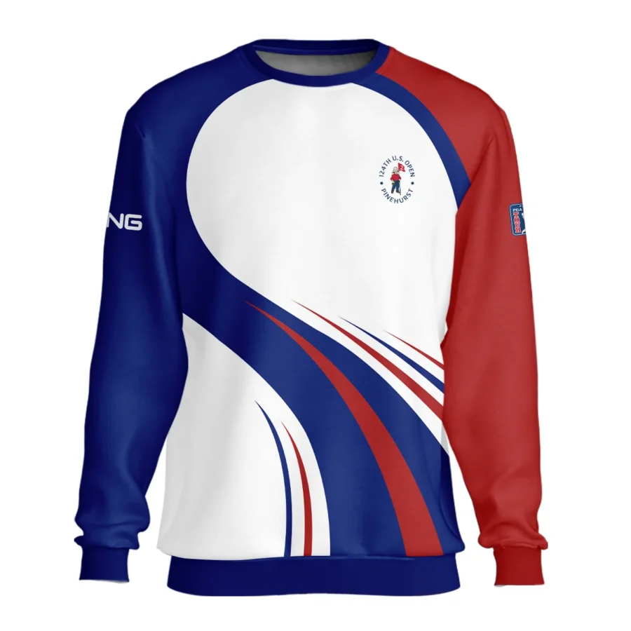 Ping 124th U.S. Open Pinehurst Golf Blue Red White Background Unisex Sweatshirt Style Classic Sweatshirt