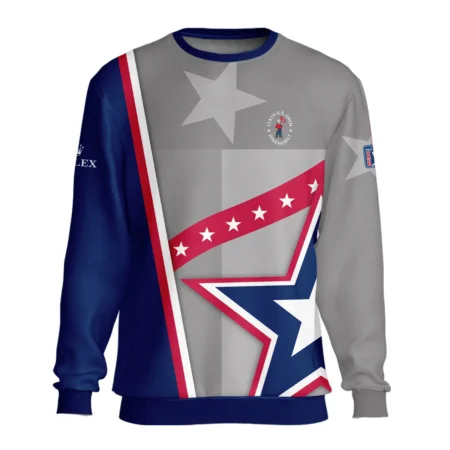 124th U.S. Open Pinehurst Rolex White Star Red Line Blue  Unisex Sweatshirt Style Classic Sweatshirt