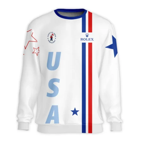 124th U.S. Open Pinehurst Rolex Blue Red Line White Unisex Sweatshirt Style Classic Sweatshirt