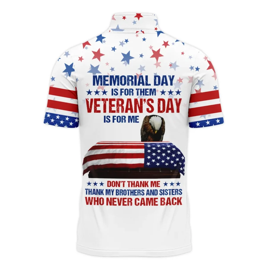 Veteran Memorial Day Remember Honor Respect U.S. Marine Corps Veterans All Over Prints Quarter-Zip Polo Shirt