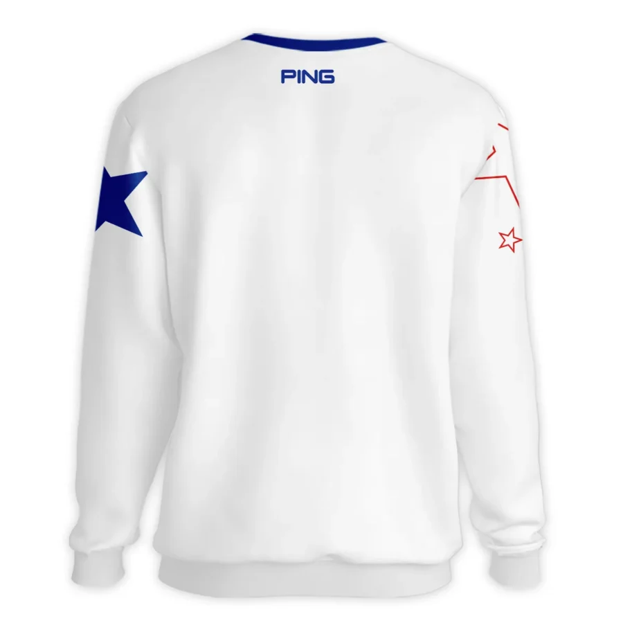 124th U.S. Open Pinehurst Ping Blue Red Line White Unisex Sweatshirt Style Classic Sweatshirt