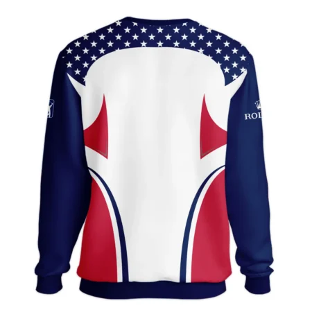 124th U.S. Open Pinehurst Rolex Stars White Dark Blue Red Line Unisex Sweatshirt Style Classic Sweatshirt