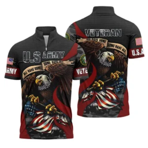 All Gave Some Some Gave All Veteran Eagle Flag U.S. Army Veterans All Over Prints Quarter-Zip Jacket