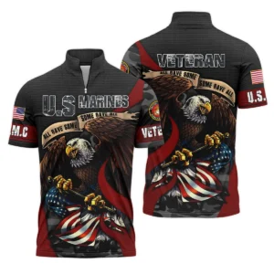 All Gave Some Some Gave All Veteran Eagle Flag U.S. Marine Corps Veterans All Over Prints Quarter-Zip Jacket