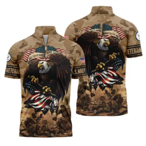 Veteran Camo Eagle All Gave Some Some Gave All U.S. Navy Veterans All Over Prints Quarter-Zip Jacket