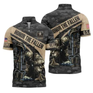 Veteran Camo Honor The Fallen U.S. Army Veterans All Over Prints Quarter-Zip Jacket