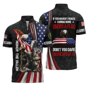 Veteran Honor The Fallen Dont You Dare Disrespect It U.S. Army Veterans All Over Prints Quarter-Zip Jacket