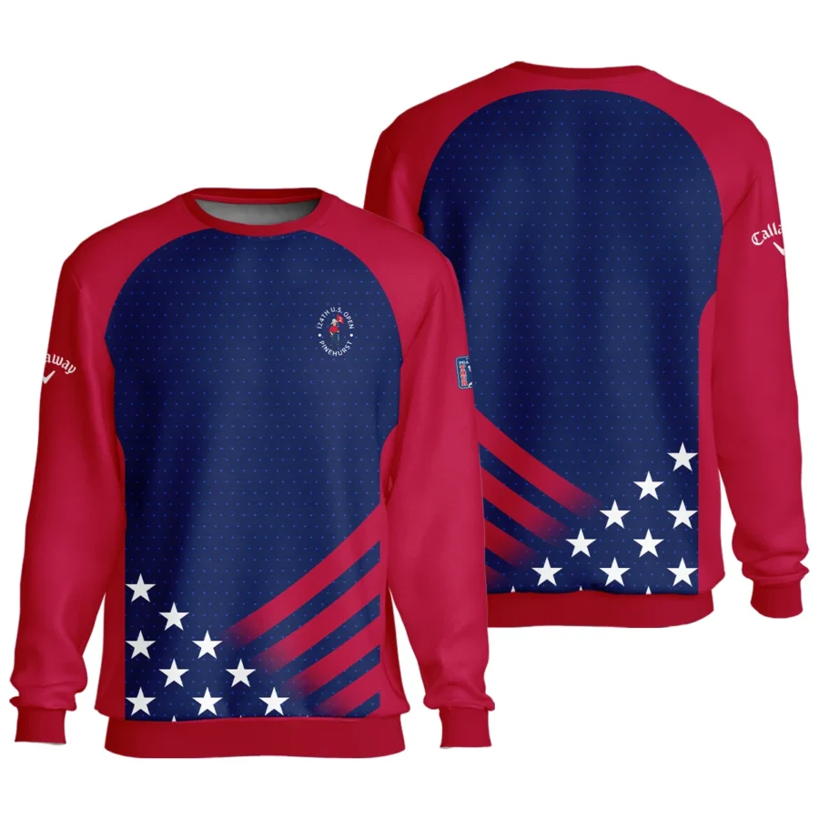 Callaway 124th U.S. Open Pinehurst Star White Dark Blue Red Background Unisex Sweatshirt Style Classic Sweatshirt