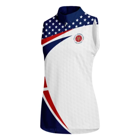 79th U.S. Women’s Open Lancaster Callaway Blue Red White Star Quater Zip Sleeveless Polo Shirt