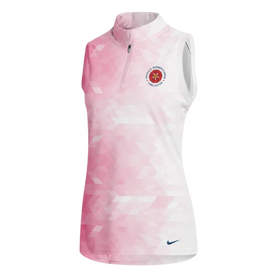 Nike 79th U.S. Women’s Open Lancaster Pink Abstract Background Quater Zip Sleeveless Polo Shirt