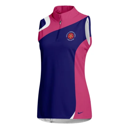 Nike Blue Pink White 79th U.S. Women’s Open Lancaster Quater Zip Sleeveless Polo Shirt