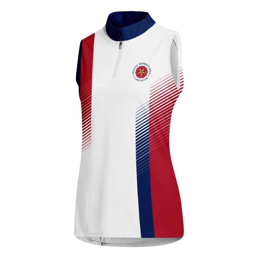 Callaway 79th U.S. Women’s Open Lancaster Blue Red Abstract Quater Zip Sleeveless Polo Shirt