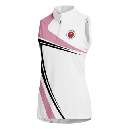 Pink Black Golf Pattern 79th U.S. Women’s Open Lancaster Callaway Quater Zip Sleeveless Polo Shirt