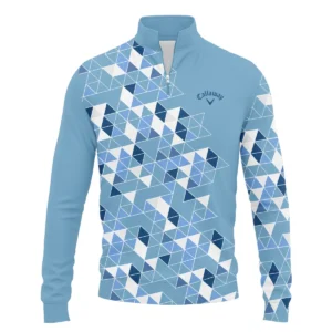 Golf Blue Geometric Mosaic Pattern 2024 PGA Championship Valhalla Callaway Zipper Hoodie Shirt Style Classic