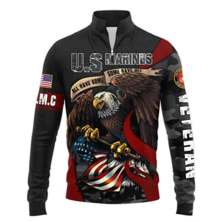 All Gave Some Some Gave All Veteran Eagle Flag U.S. Marine Corps Veterans All Over Prints Quarter-Zip Jacket