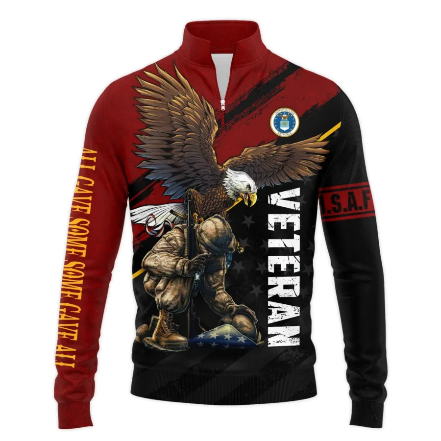 Veteran Eagle All Gave Some Some Gave All U.S. Air Force Veterans All Over Prints Quarter-Zip Jacket