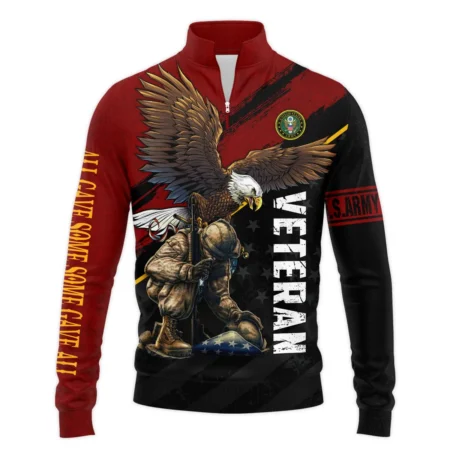 Veteran Eagle All Gave Some Some Gave All U.S. Army Veterans All Over Prints Quarter-Zip Jacket