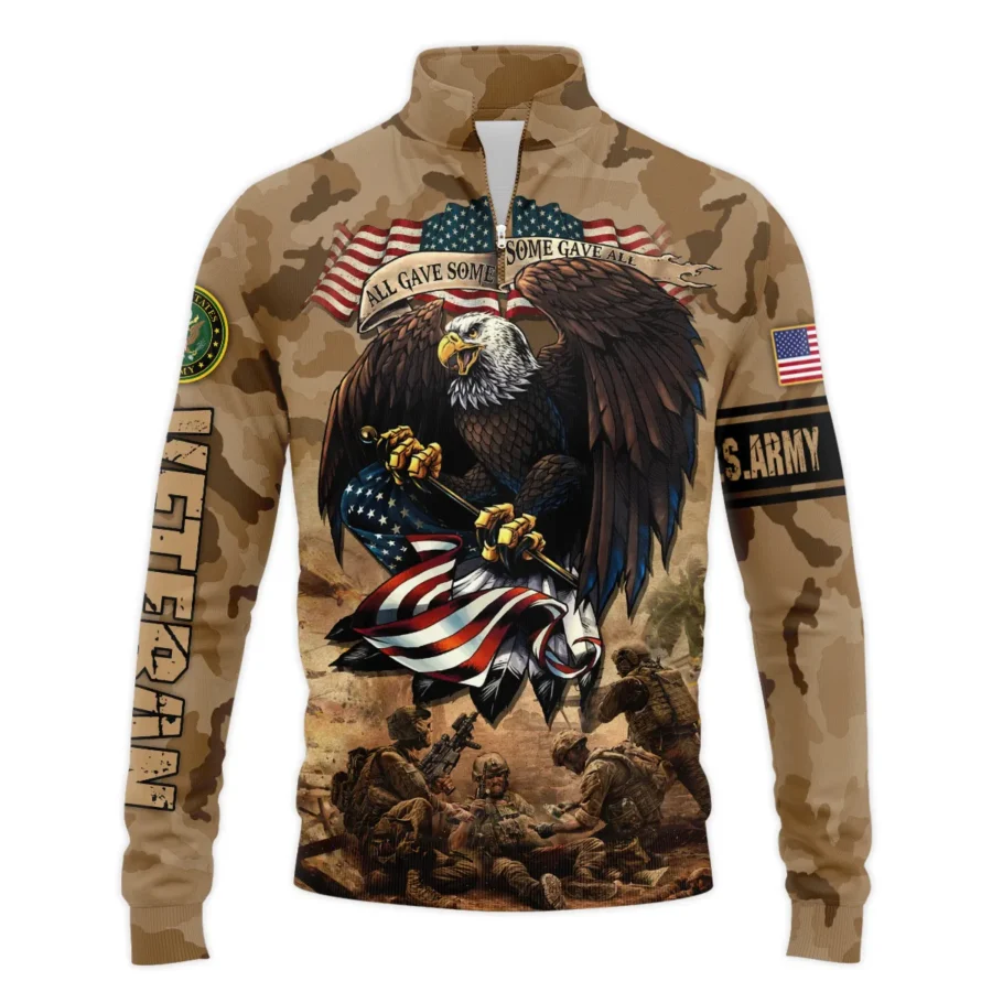 Veteran Camo Eagle All Gave Some Some Gave All U.S. Army Veterans All Over Prints Quarter-Zip Jacket