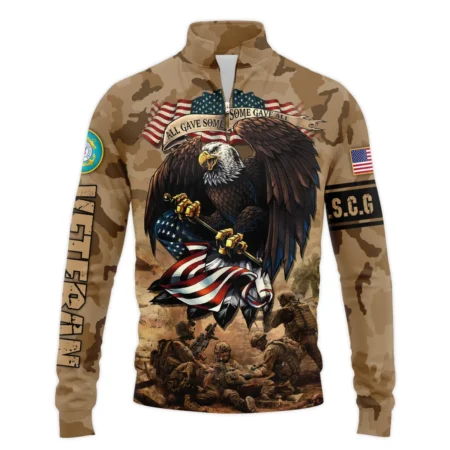 Veteran Camo Eagle All Gave Some Some Gave All U.S. Coast Guard Veterans All Over Prints Quarter-Zip Jacket