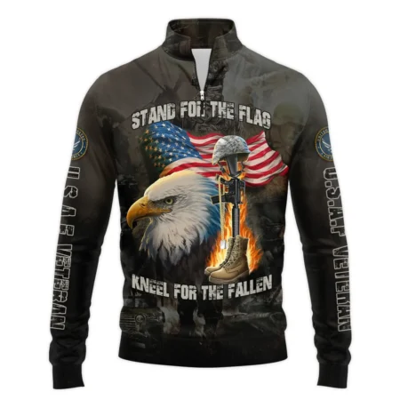 Veteran Stand For The Flag Kneel For The Fallen U.S. Air Force Veterans All Over Prints Quarter-Zip Jacket