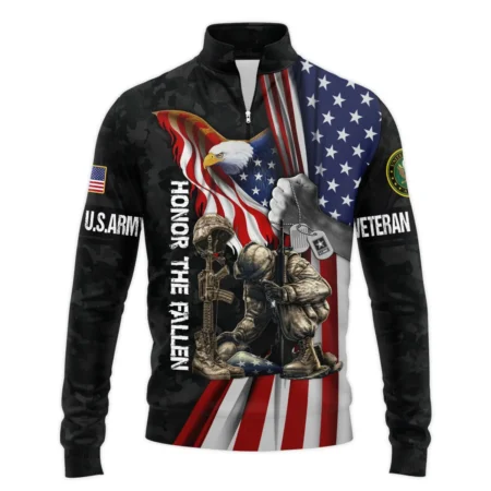 Veteran Honor The Fallen Dont You Dare Disrespect It U.S. Army Veterans All Over Prints Quarter-Zip Jacket