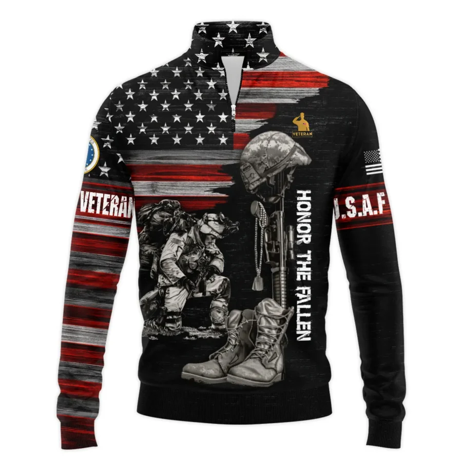 Veteran Honor The Fallen U.S. Air Force Veterans All Over Prints Quarter-Zip Jacket