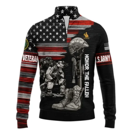 Veteran Honor The Fallen U.S. Army Veterans All Over Prints Quarter-Zip Jacket