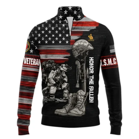 Veteran Honor The Fallen U.S. Marine Corps Veterans All Over Prints Quarter-Zip Jacket