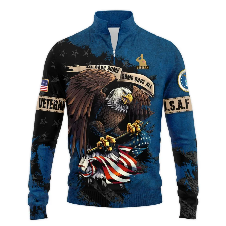 Veteran All Gave Some Some Gave All U.S. Air Force Veterans All Over Prints Quarter-Zip Jacket