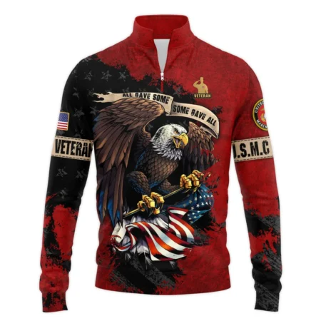 Veteran All Gave Some Some Gave All U.S. Marine Corps Veterans All Over Prints Quarter-Zip Jacket