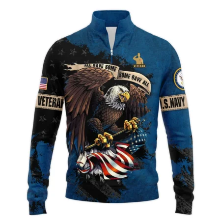 Veteran All Gave Some Some Gave All U.S. Navy Veterans All Over Prints Quarter-Zip Jacket