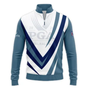 Rolex 2024 PGA Championship Valhalla Dark Moderate Blue White Blue Zipper Hoodie Shirt Style Classic Zipper Hoodie Shirt