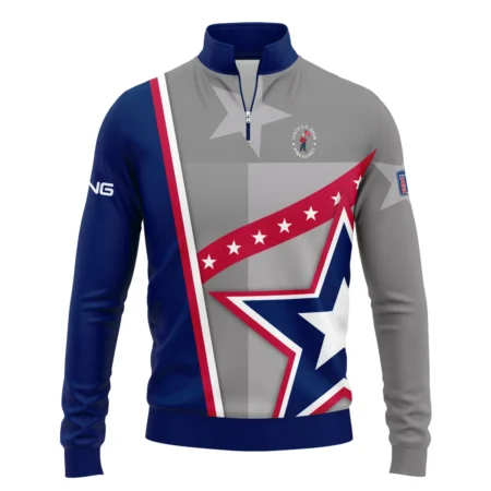 124th U.S. Open Pinehurst Ping White Star Red Line Blue  Quarter-Zip Jacket Style Classic Quarter-Zip Jacket