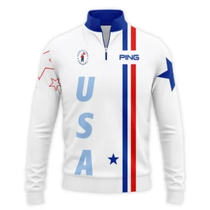 124th U.S. Open Pinehurst Ping Blue Red Line White Zipper Hoodie Shirt Style Classic Zipper Hoodie Shirt