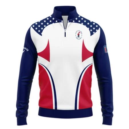 124th U.S. Open Pinehurst Callaway Stars White Dark Blue Red Line Quarter-Zip Jacket Style Classic Quarter-Zip Jacket