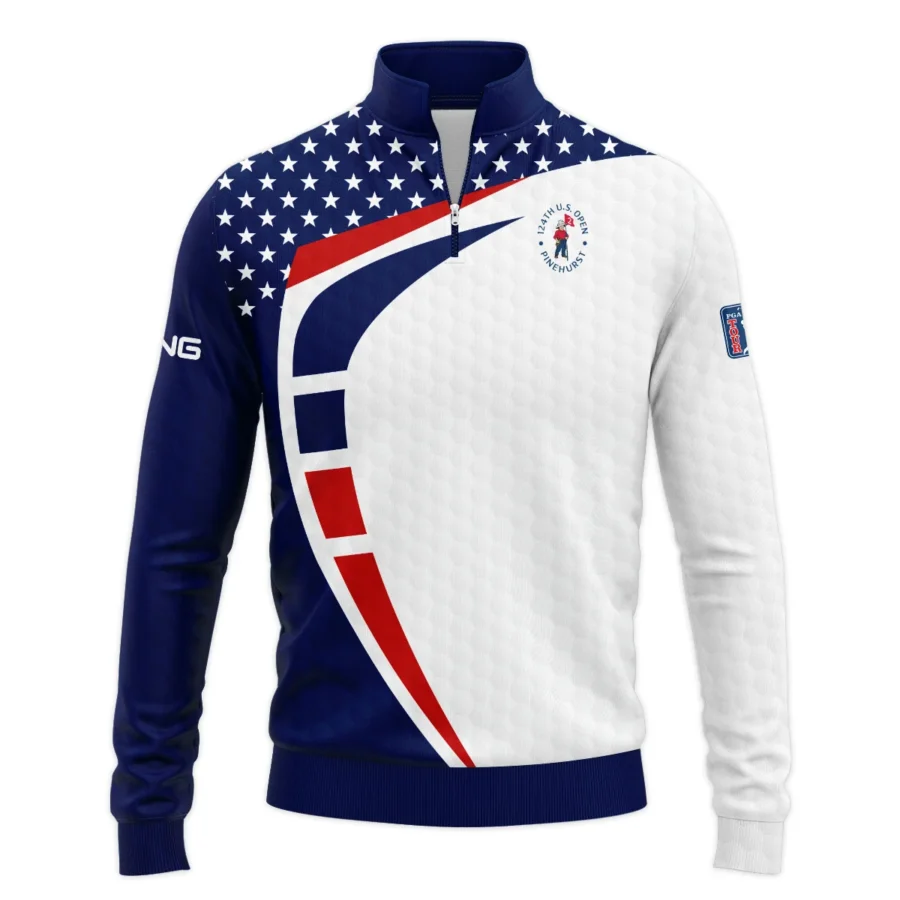 Blue Red Golf Pattern Star White 124th U.S. Open Pinehurst Ping Quarter-Zip Jacket Style Classic