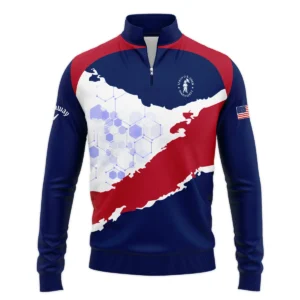 Callaway 124th U.S. Open Pinehurst Red Dark Blue White Abstract Background Zipper Hoodie Shirt Style Classic