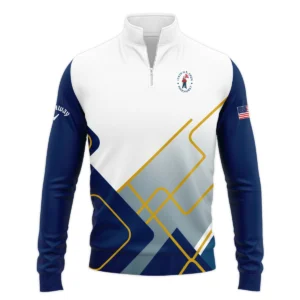 124th U.S. Open Pinehurst Blue Yellow Line White Callaway Zipper Hoodie Shirt Style Classic