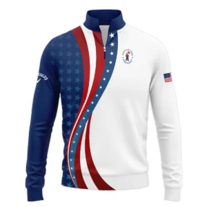 124th U.S. Open Pinehurst Blue Gradient Red White Star Callaway Zipper Hoodie Shirt Style Classic