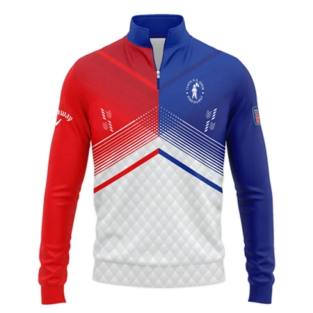 Callaway 124th U.S. Open Pinehurst Blue Red Line White Abstract Quarter-Zip Jacket Style Classic