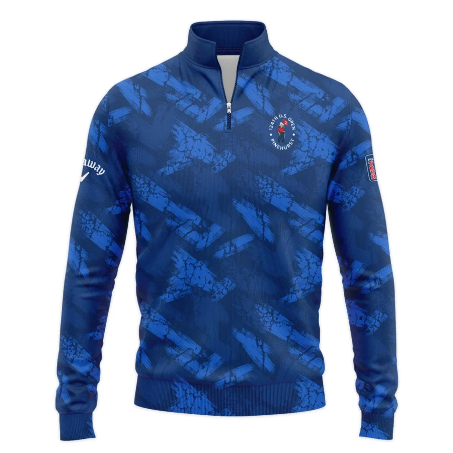 124th U.S. Open Pinehurst Callaway Dark Blue Brush Pattern Quarter-Zip Jacket Style Classic