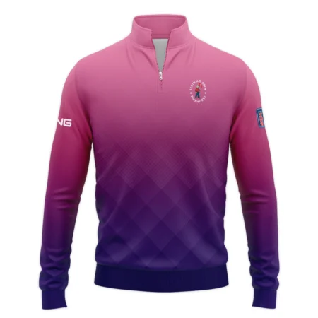 2024 PGA Championship Golf Sport Callaway Stand Colar Jacket Sports Star Sripe Lavender Mist Stand Colar Jacket