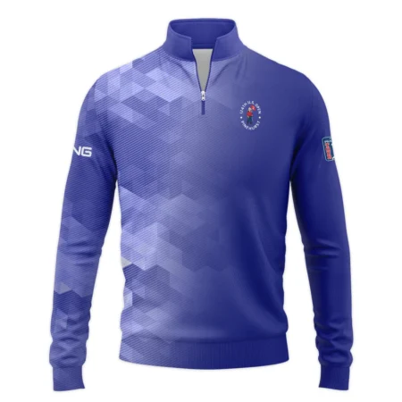 124th U.S. Open Pinehurst Ping Dark Moderate Blue Abstract Quarter-Zip Jacket Style Classic