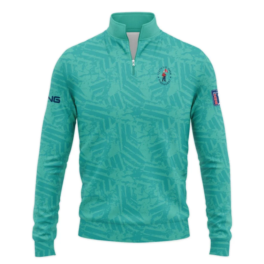 Moderate Cyan Abstract 124th U.S. Open Pinehurst Ping Quarter-Zip Jacket Style Classic