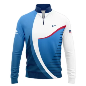 US Open Tennis Champions Nike Dark Blue Red White Zipper Hoodie Shirt Style Classic Zipper Hoodie Shirt