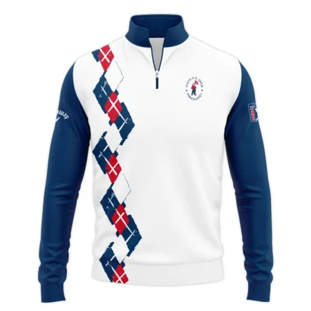 Golf Sport Pattern Blue Mix Color 124th U.S. Open Pinehurst Callaway Quarter-Zip Jacket Style Classic