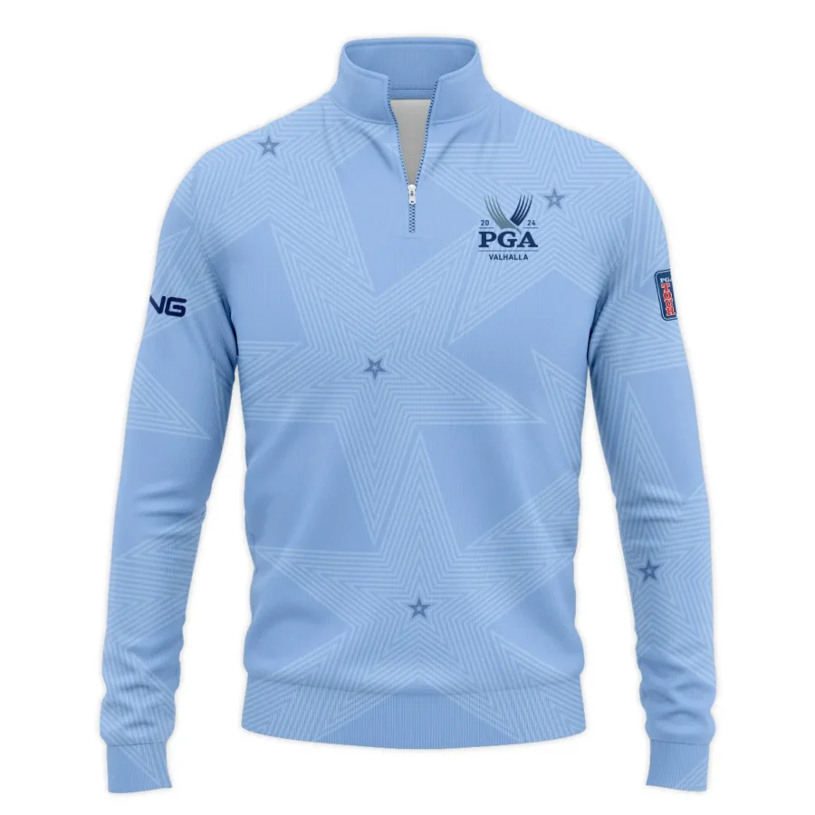 Golf Blue Color Star Pattern 2024 PGA Championship Valhalla Ping Quarter-Zip Jacket Style Classic