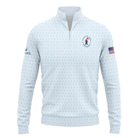 Golf Pattern Light Blue Cup 124th U.S. Open Pinehurst Rolex Quarter-Zip Jacket Style Classic