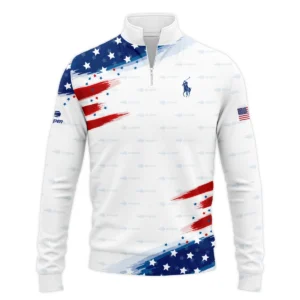 USA Flag US Open Tennis Champions Ralph Lauren Performance Quarter-Zip Polo Shirt